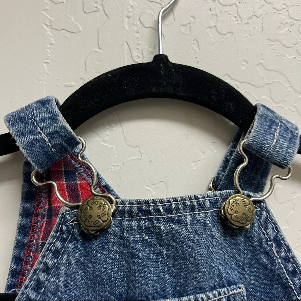 Vintage Osh Kosh B’gosh Toddler Baby Overalls Flannel Lined Vestbak Size 18 mo